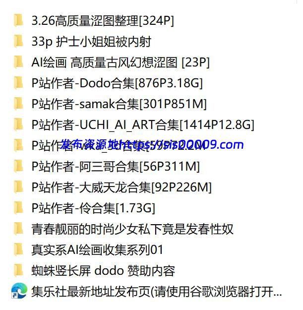 【核弹】P站众大神AI图 顶级大尺度制作 非散图 超级给力【24.4GB】 2