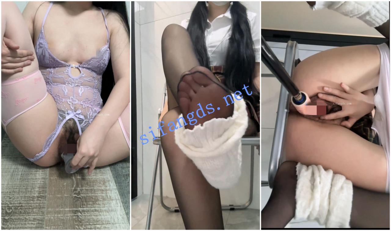 【抖音福利】双马尾骚妹【爱吃猪脚饭/星期8没课】炮机自X 6