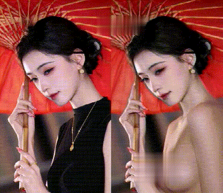 【AI脱衣】抖音网红：抖音网红山海观雾-刘二萌脱衣对比 5