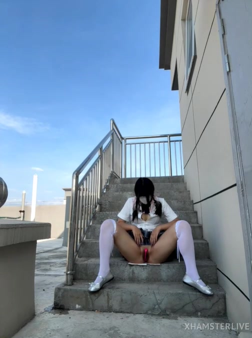 ❤❤❤ST露天，楼梯跳蛋自慰喷水，Stripchat！【yingtao-888】 20