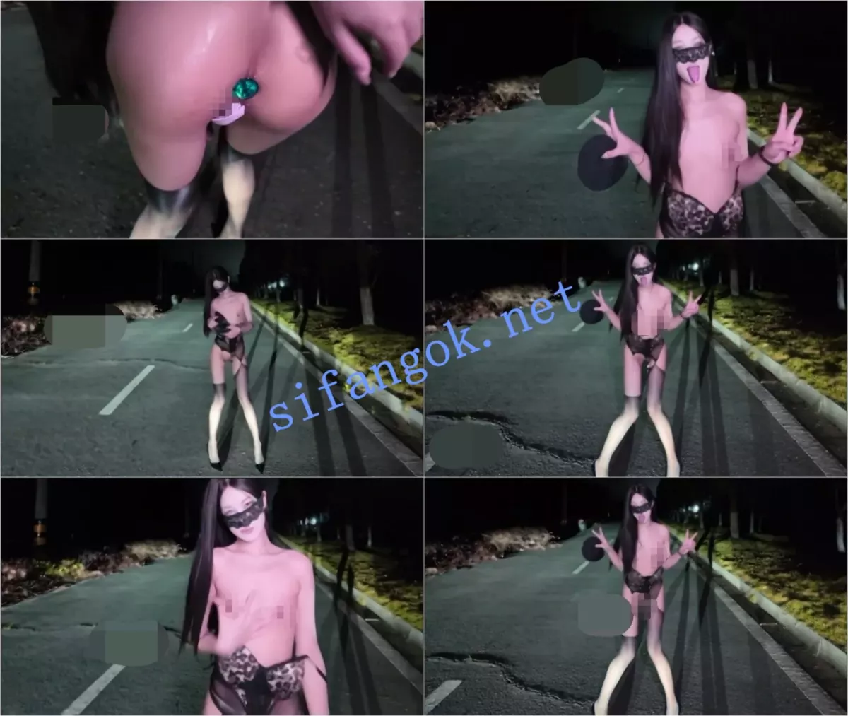 ✅抖音 UU-4 大长腿顶级美女 户外露出 在公路插B B特写 发骚 7
